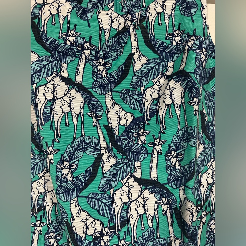 NWT Talbots Giraffe Print Shift Dress Green Blue 6 - Picture 3 of 4